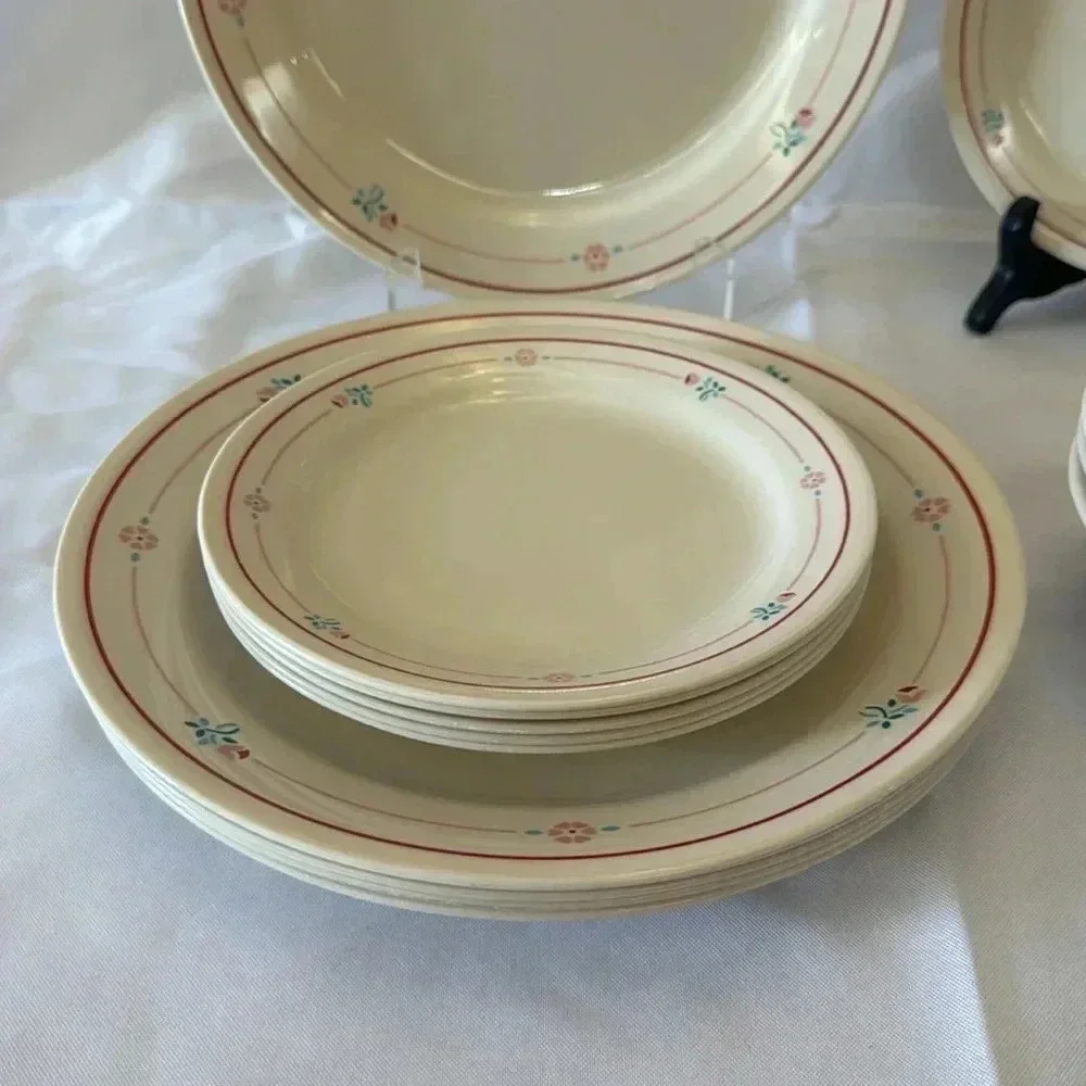Corelle Cranberry Blossoms Dinnerware Complete Dinner Set for 4